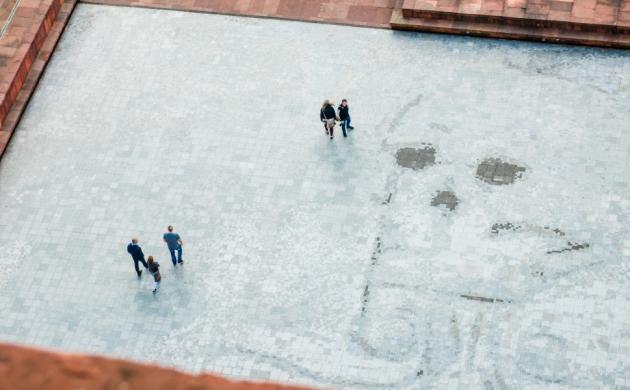 mozaïek afbeelding van een doodskop